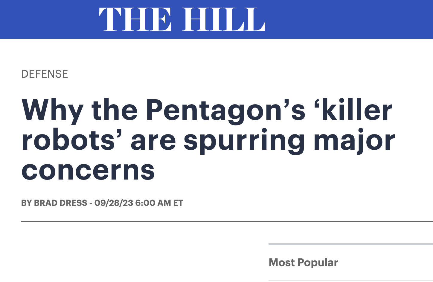 Why the Pentagon’s ‘killer robots’ are spurring major concerns